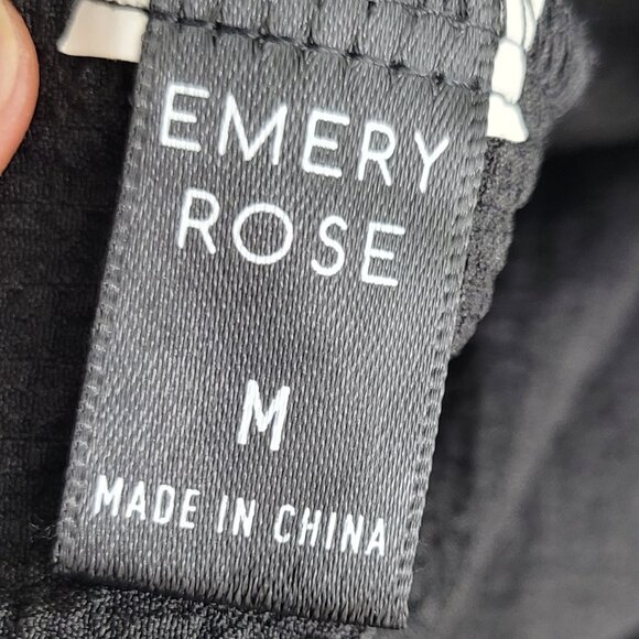 Emery Rose Black Romper Adjustable Spaghetti Straps Wide-Leg Jumpsuit Loose Fit - Picture 9 of 9